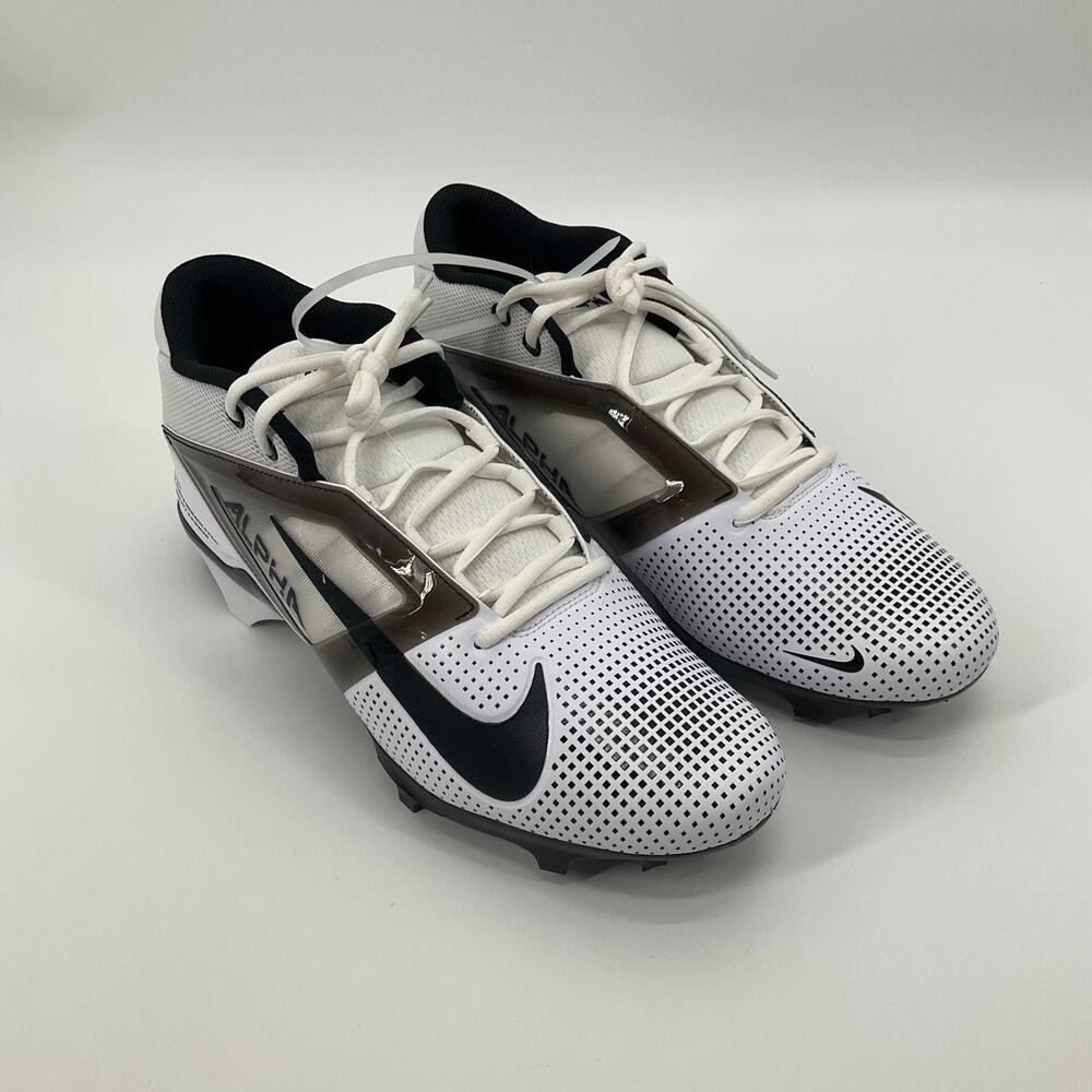 Nike Alpha Menace 4 Pro Football Cleats White Black Sizes 14W